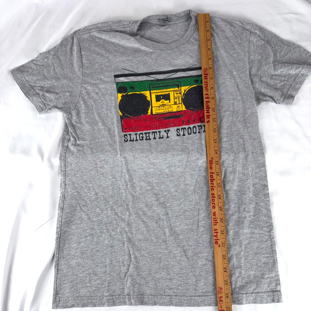 Slightly Stoopid Gray T Shirt Mens M Next Level Boombox Rasta Red Gold Green - Picture 3 of 9